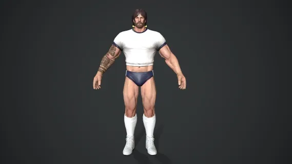 扎小辫肌肉大叔 纹身壮汉 水手服 肌肉男
