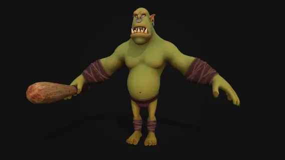 卡通半兽人 哥布林 巨魔战士 獠牙怪 人形怪物 巨人 魔兽 武器妖怪 魔王 恶魔 游戏角色