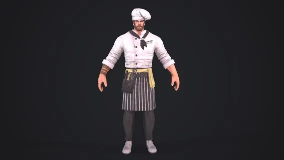 壮汉 厨师 糕点师 围裙 掌勺 大厨 烹饪 料理 西方 服务员 法国料理 肌肉男