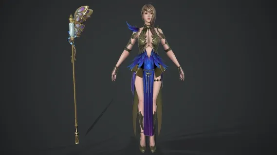 美女法师 魔法师 魔导士 女王 女巫 二次元 动漫 女神 女生 性感美少女 御姐 小姐姐 雅典娜