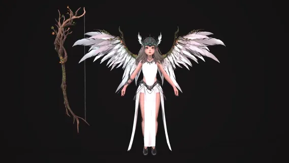 小萝莉 女神 精灵公主 天神 古希腊 女战神 治疗 牧师 可爱 小天使翅膀弓箭手