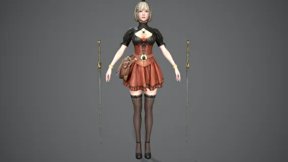 次世代女剑士 动漫复古人物角色剑士美女 女剑客 女公主 御姐骑士