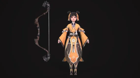 古装小女孩 二次元女侠 美女 美少女 武侠风 女生 小姐 古代人物 侠女 小萝莉弓箭手