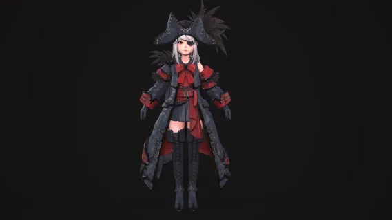 Q版萝莉 美少女战士  少女海盗船长 海盗装 小女孩 小公主 弓箭手