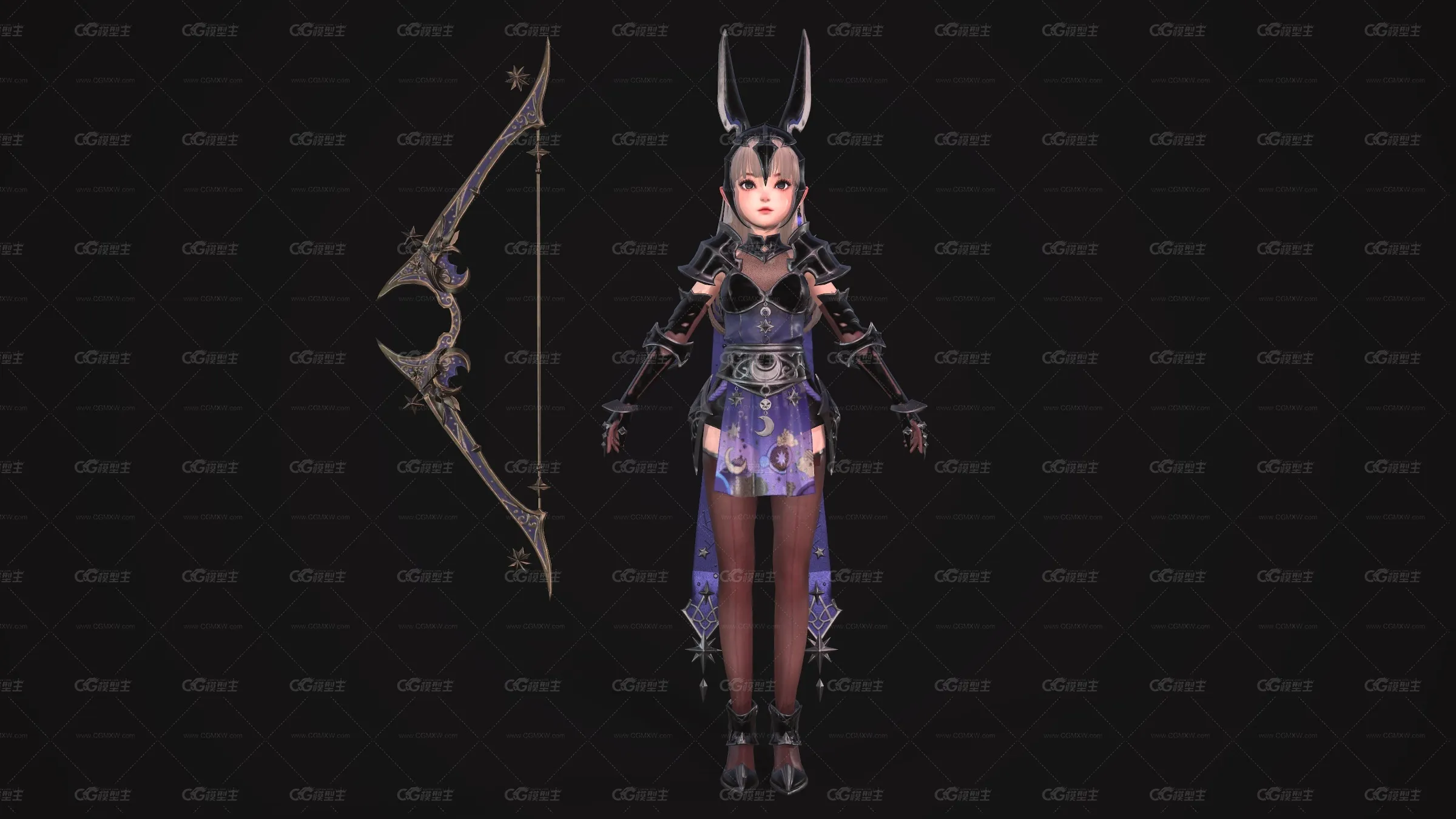 月亮与狩猎的女神 美女弓箭手角色  美女精灵射手 小妹妹 公主 少女 小萝莉 美少女战士2-1
