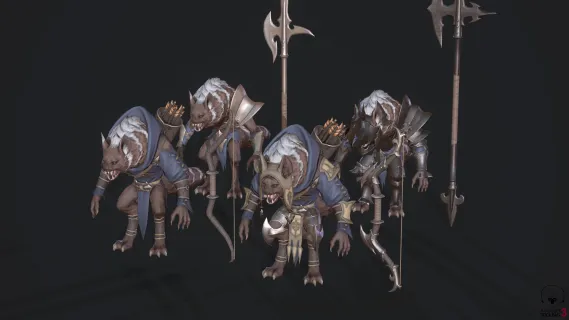 魔幻世界 狗头人 鬣狗人 鬣狗人 豺狗人 弓箭手 魔兽战士 兽人士兵 魔王带绑定