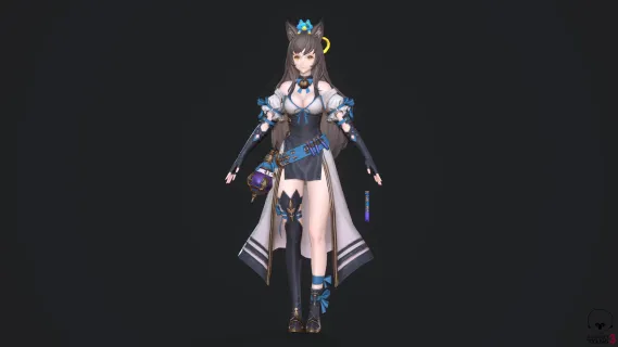 次世代美女 女法师 萝莉 狐耳美女 美少女战士 小萝莉 日韩美女带骨骼绑定动画