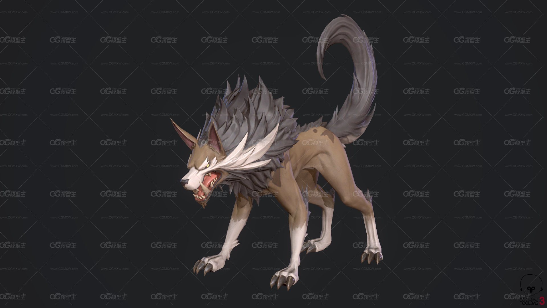 长鬃毛大型狼怪 魔幻森林 恶狼 野狼 恐怖 狼王 狼妖 妖怪 地狱犬-1