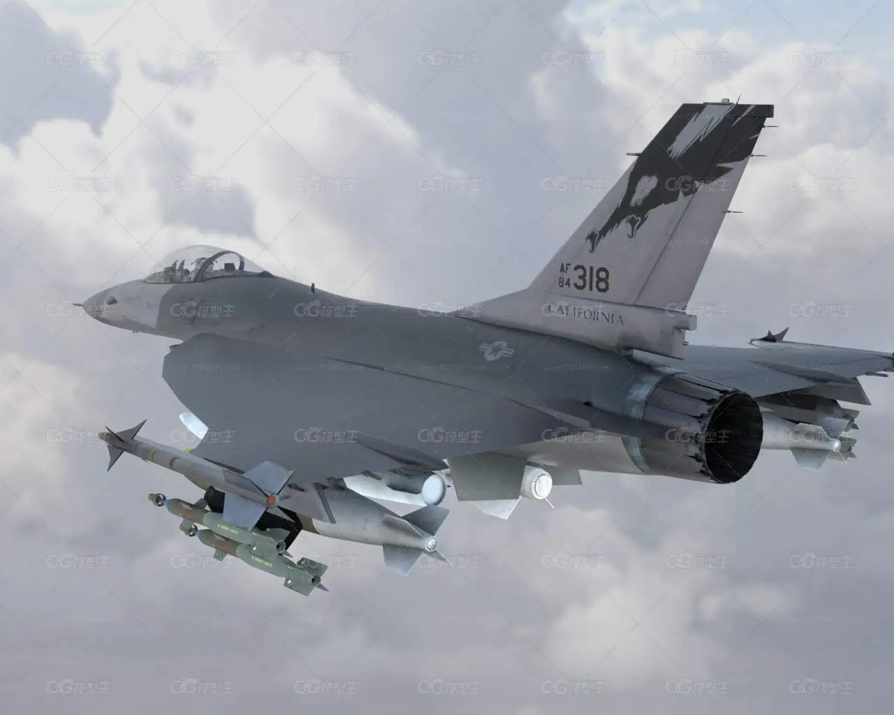 F16战斗机5喷气式多用途战斗机战隼带驾驶室控制台-3