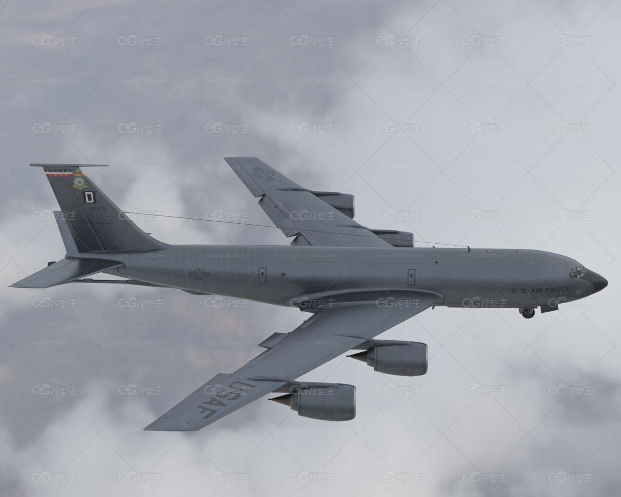 KC135空中加油机大型空中加油机带内饰机舱门可开关-6