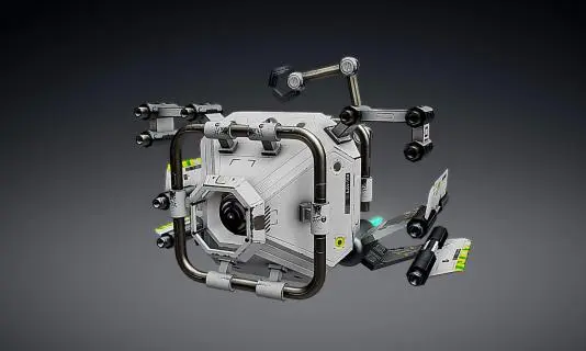 写实的 科幻无人侦查机 PBR 航拍飞行器 无人机