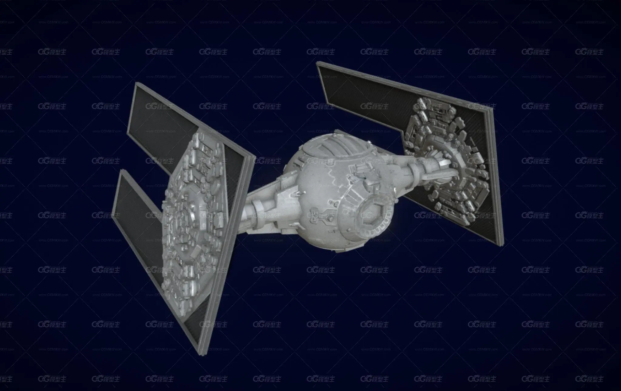 TIE-D星际战斗机 PBR次世代 钛战机 科幻战机 宇宙战舰 太空飞船-2