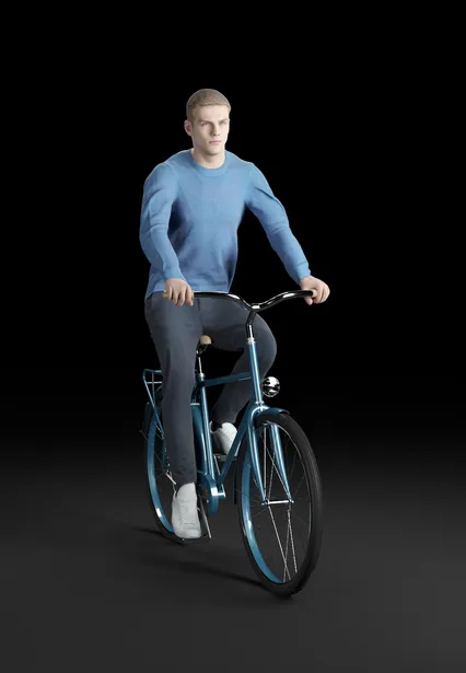 骑自行车模型 人物造型