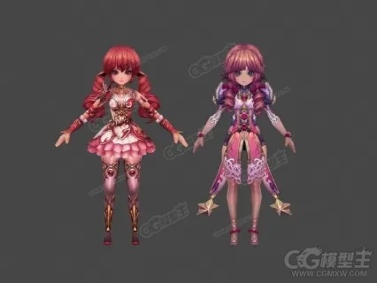 卡通女孩模型 小萝莉 卡哇伊美女 小美女游戏模型