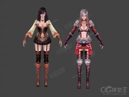 欧美风格游戏女角色游戏3D模型