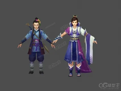 俏皮小道士3D模型 小道童 道长 仙道 次时代游戏模型