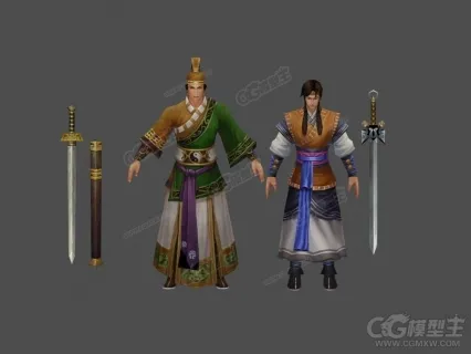 古代大侠 江湖侠士 剑客 武士 古代人物 男侠客3D游戏模型下载