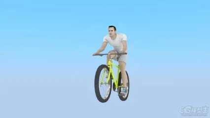 骑车人3D模型 骑着自行车的男人