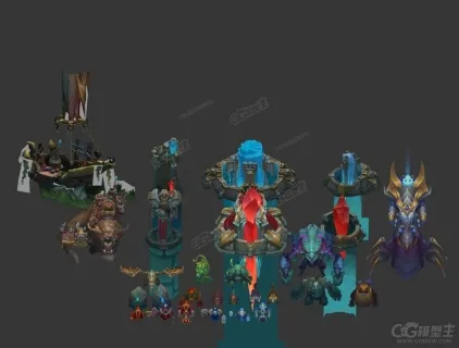 LOL防御塔 野怪3D游戏模型
