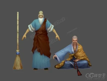 扫地僧3D游戏角色模型