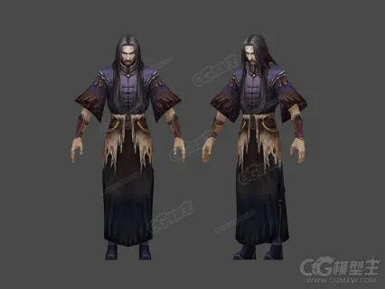 武侠教主 掌门 武士 侠客 岳不群3D游戏角色模型