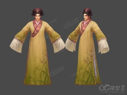 男戏子3D模型 男旦模型 游戏角色模型