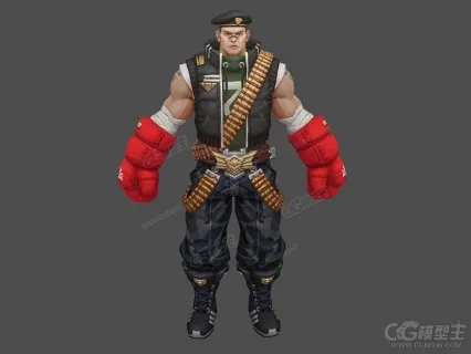 大兵 兵人 贝雷帽战士 拳击手3D游戏角色模型