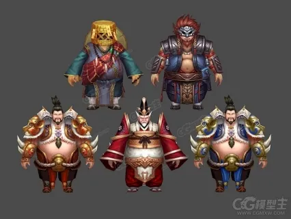 古代大胖子 江湖怪侠 反派人物角色 商人 掌柜 胖子游戏角色模型