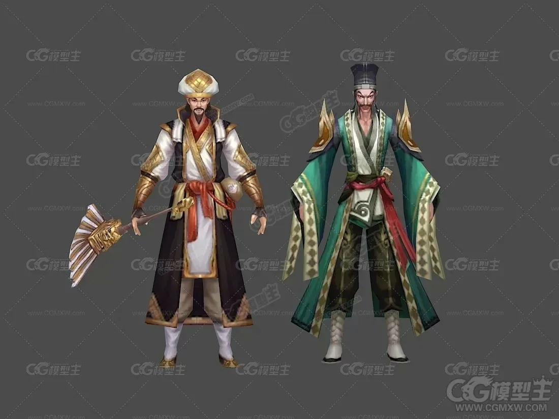 江湖侠客 反派人物 掌门人 武侠人士 侠客 大侠3D游戏人物模型下载-1