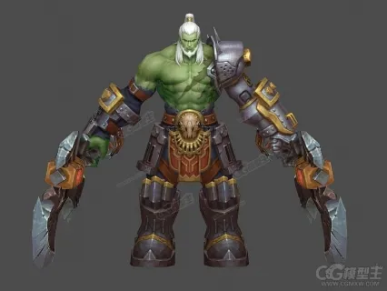 兽人战士 绿魔人 绿魔刀斧手 刽子手3D游戏角色模型