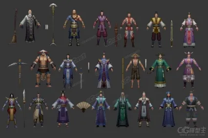 一套古风人物3D模型