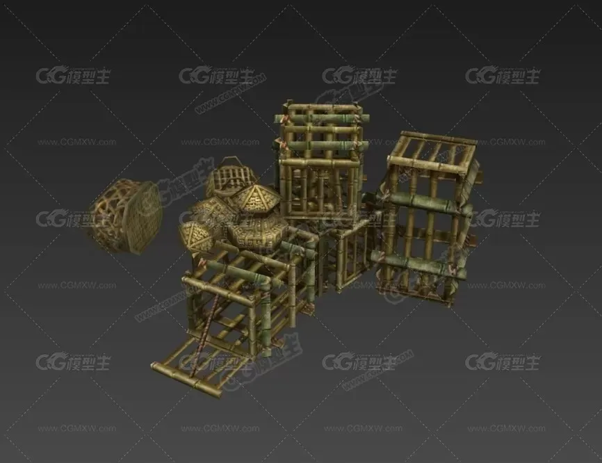精品低模古代游戏场景模型-6