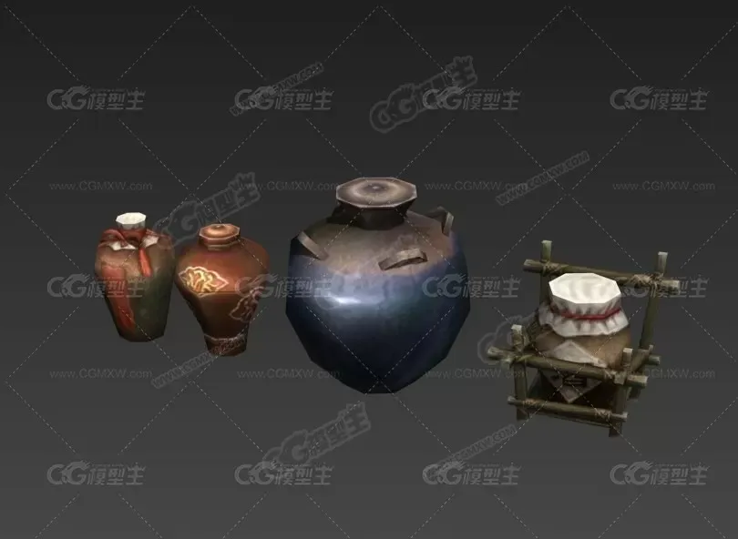 精品低模古代游戏场景模型-8