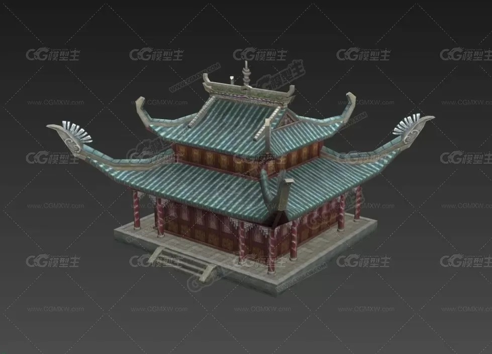 精品低模古代游戏场景模型-13