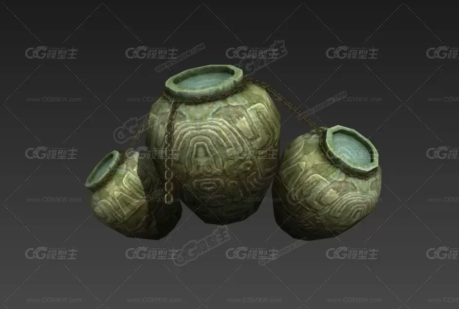 精品低模古代游戏场景模型-11