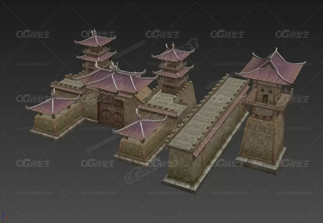 精品低模古代游戏场景模型-15
