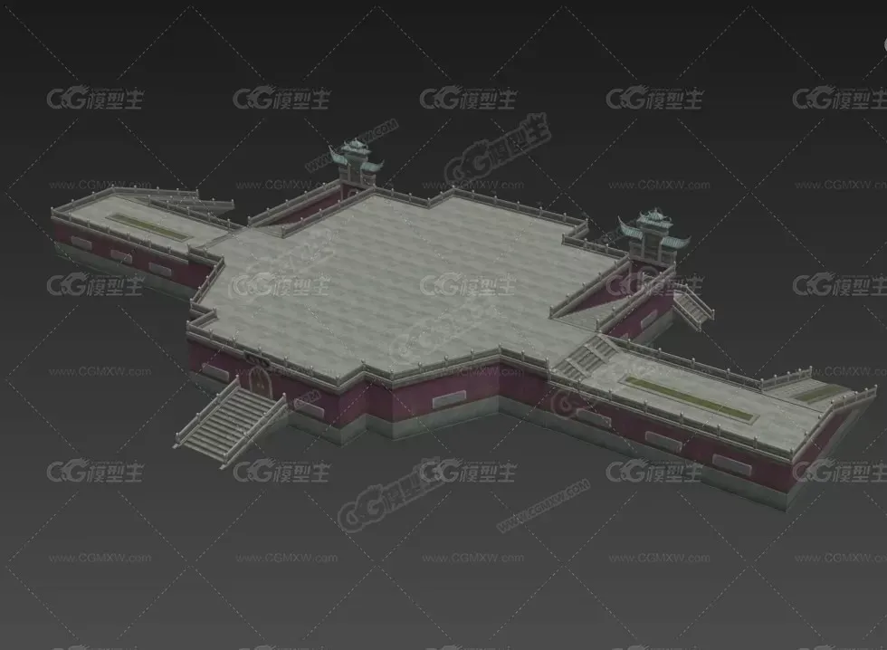 精品低模古代游戏场景模型-14