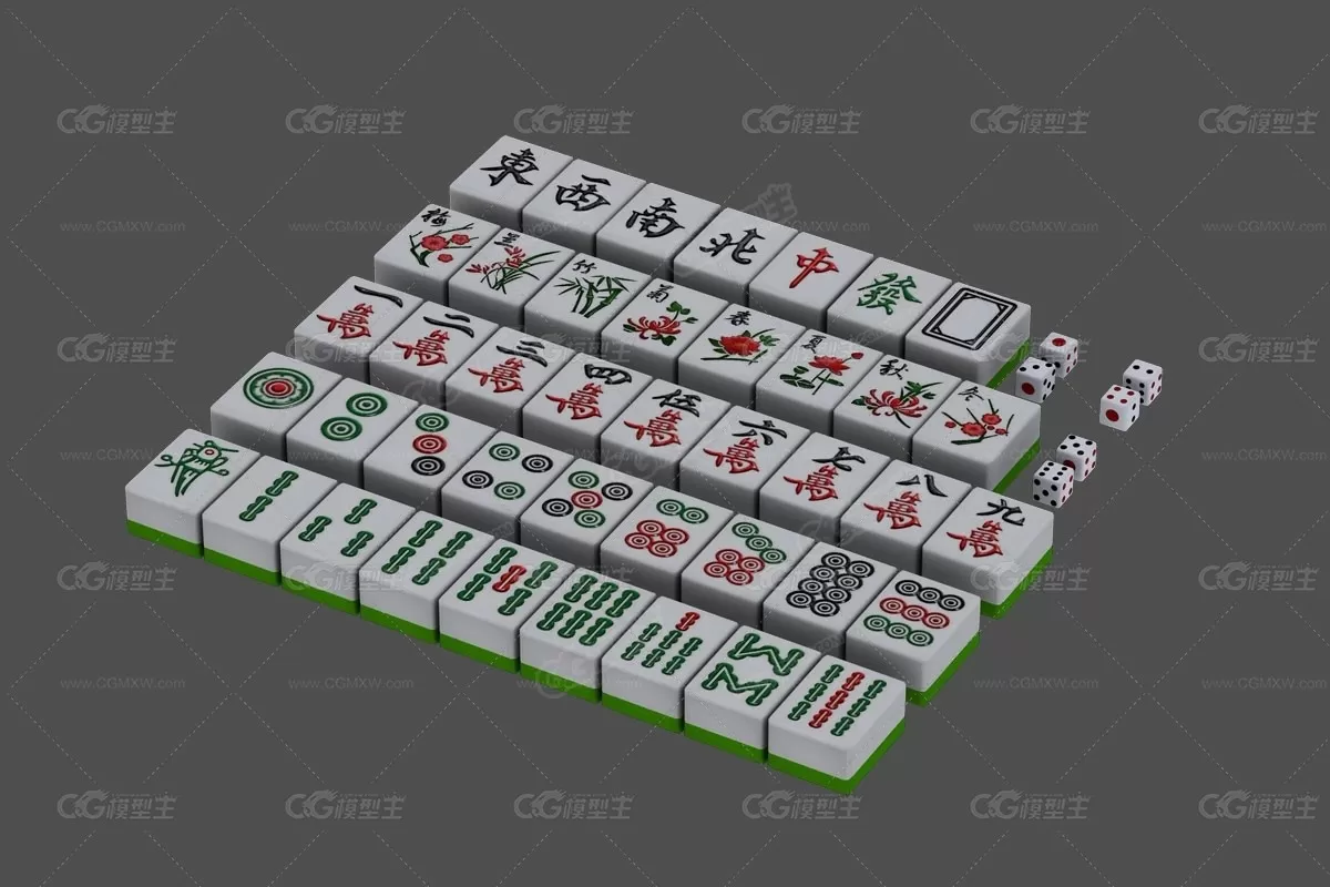 欢乐麻将3D游戏模型素材-7