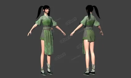 写实次时代古典美女 中国风 萝莉 汉服美人 双马尾 女侠 剑侠 侠客 国风小姐姐