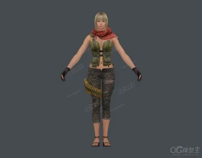 女枪手 女牛仔 现代3D游戏女角色模型