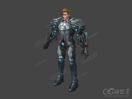 机械战警 机械战士 科幻军人 机甲男人模型
