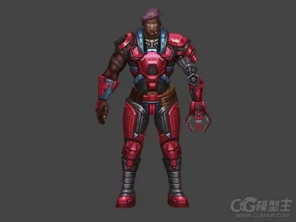 机甲男战士 上校 军人 士兵3D游戏模型