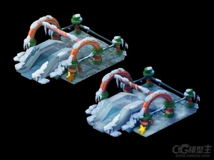 冰雪场景建筑物件 雪桥 冰桥