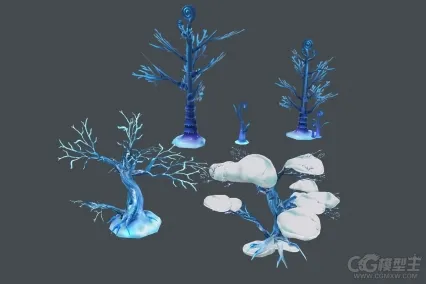 雪树3D游戏模型