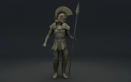 3dmax三渲二罗马战士雕塑一