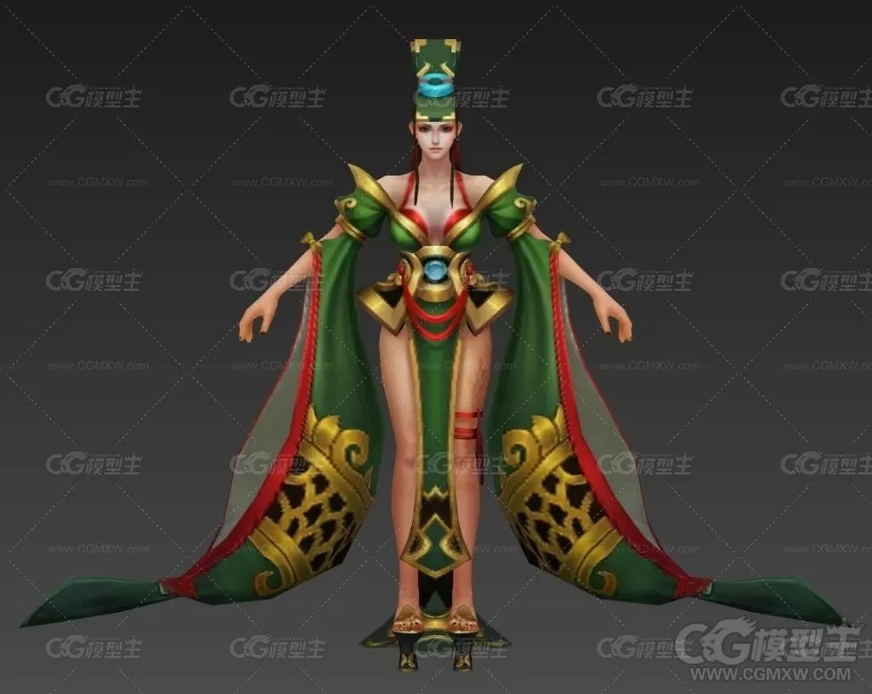 东方不败 女王 魔幻女王 武侠 江湖女侠 3D游戏角色模型-1