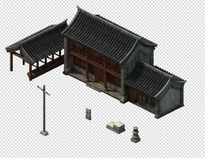 古代 驿站 古代建筑 中国风建筑 古建筑 国风建筑高模 模型