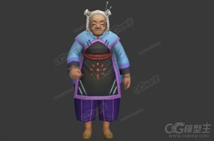 老奶奶 老婆婆 老人模型 古代老百姓 古装老人 老年人3D游戏模型
