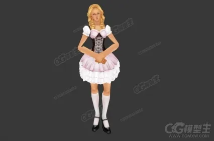 穿裙子的漂亮的少女模型 女仆 仆人 女佣