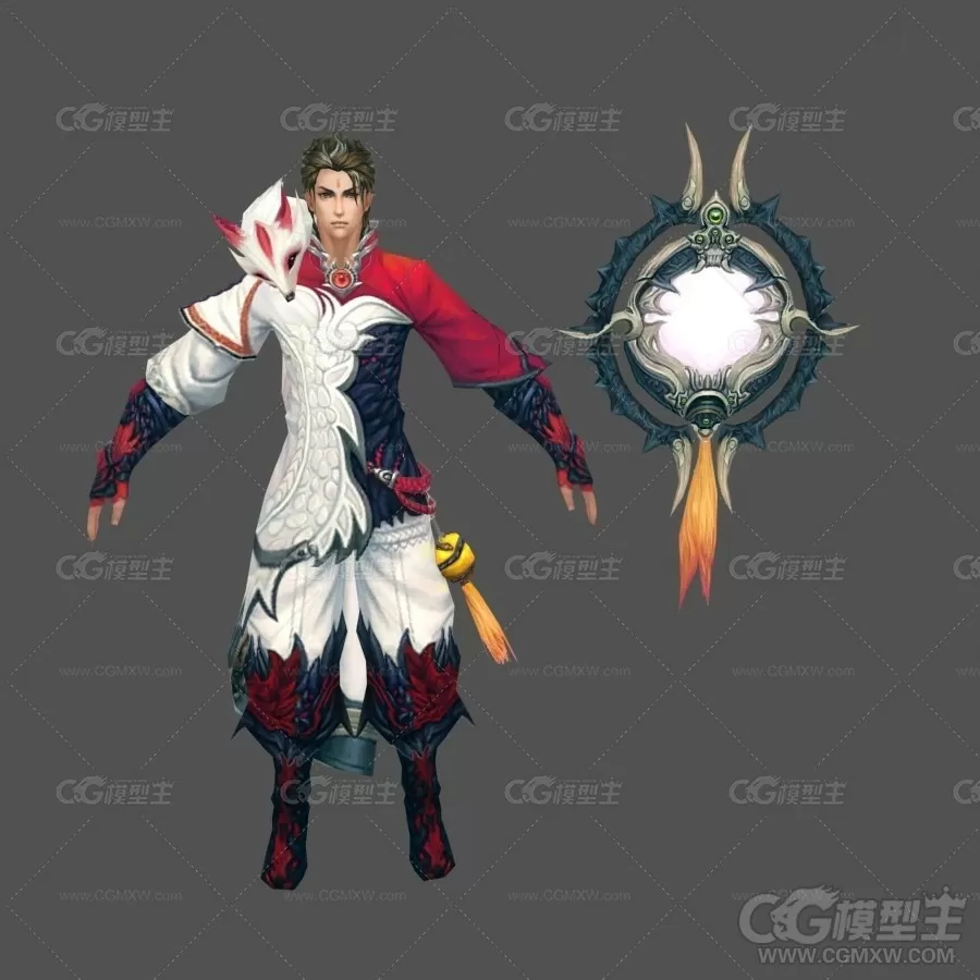 神魔男角色模型 仙侠术士 法师-1